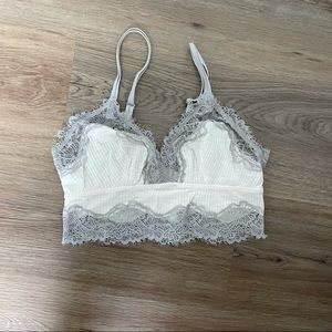 Aerie white and grey longline bralette